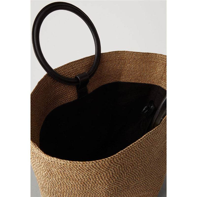 Straw Woven Bag Women Spring And Summer New Large-Capacity Beach Holiday Handbag Tide - Mubimart