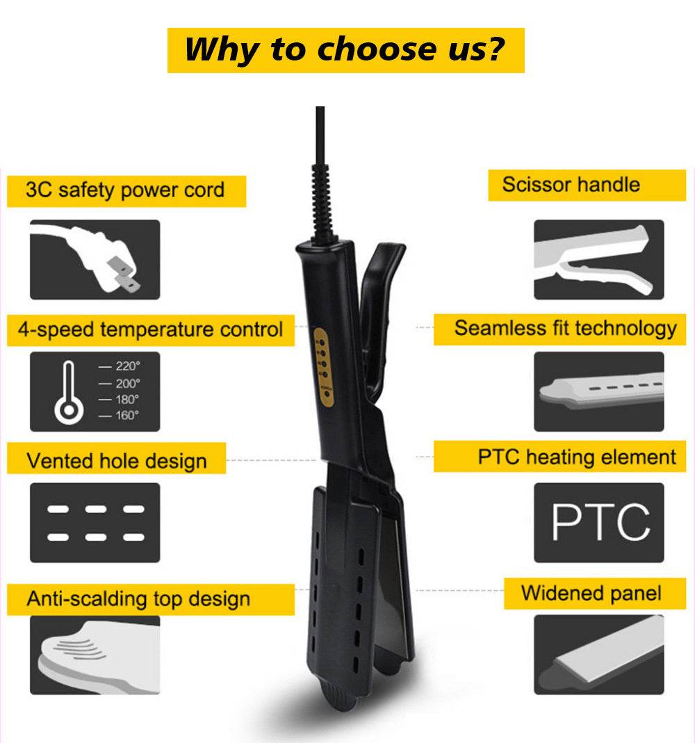 U.S. Standard Non-injury Hair Straightener Steam Hair Straightener Splint - Mubimart