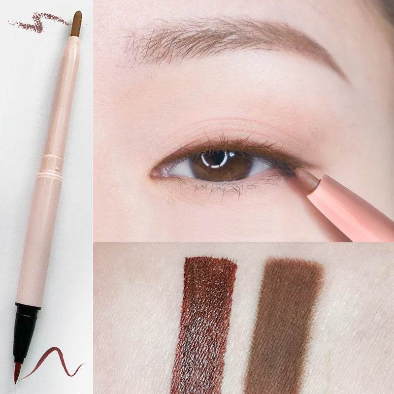 Plain Brown Pencil Type Hard Tip Glue Pen Eyeliner Liquid Eyeliner Is Not Smudged and Waterproof - Mubimart