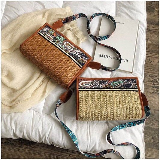 Fashion Woman Bag Retro Ethnic Wind Straw Beach Wild Shoulder Messenger Taschen Women Ladies Bags Bolsas De Mujer Borse Da Donna - Mubimart