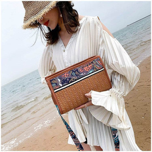 Fashion Woman Bag Retro Ethnic Wind Straw Beach Wild Shoulder Messenger Taschen Women Ladies Bags Bolsas De Mujer Borse Da Donna - Mubimart