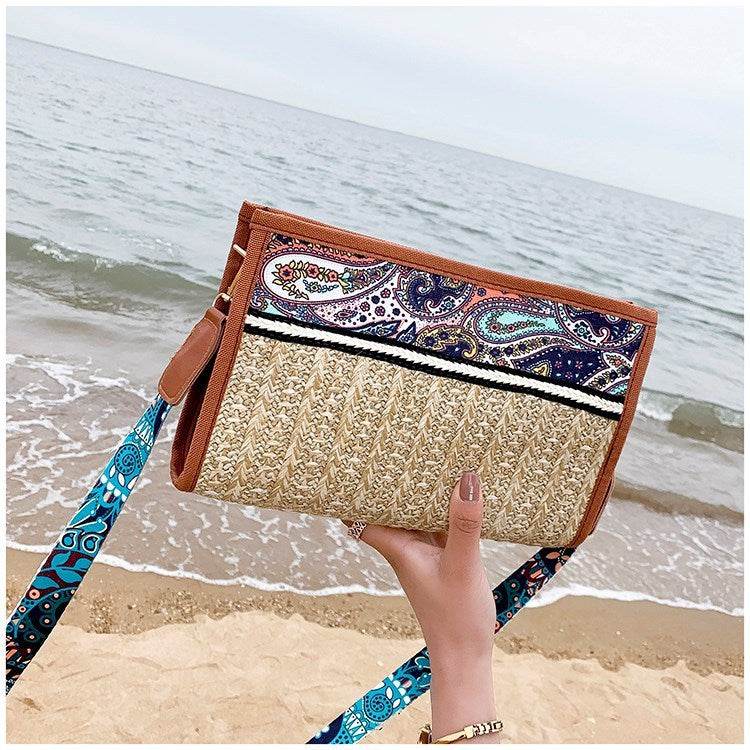 Fashion Woman Bag Retro Ethnic Wind Straw Beach Wild Shoulder Messenger Taschen Women Ladies Bags Bolsas De Mujer Borse Da Donna - Mubimart