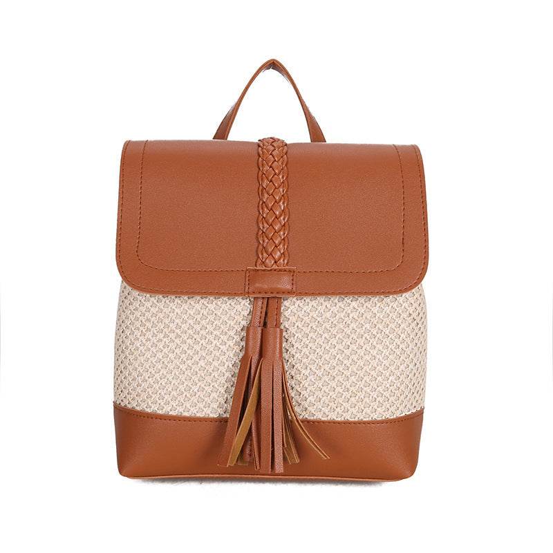 Shoulder Straw Woven Bag Women Fashion Woven Bag - Mubimart
