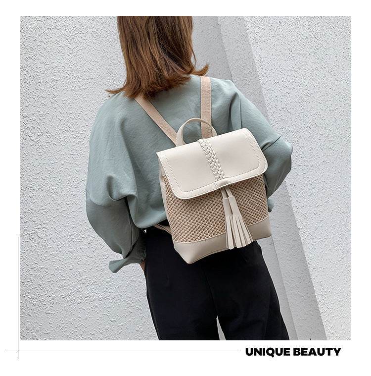 Shoulder Straw Woven Bag Women Fashion Woven Bag - Mubimart