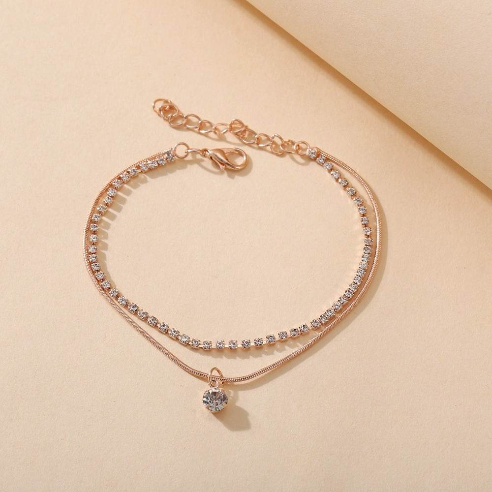 LETAPI Bohemian Beads Anklets for Women Boho Cubic Zirconia Anklet Ankle Bracelet on Leg Anklet Jewellery - Mubimart