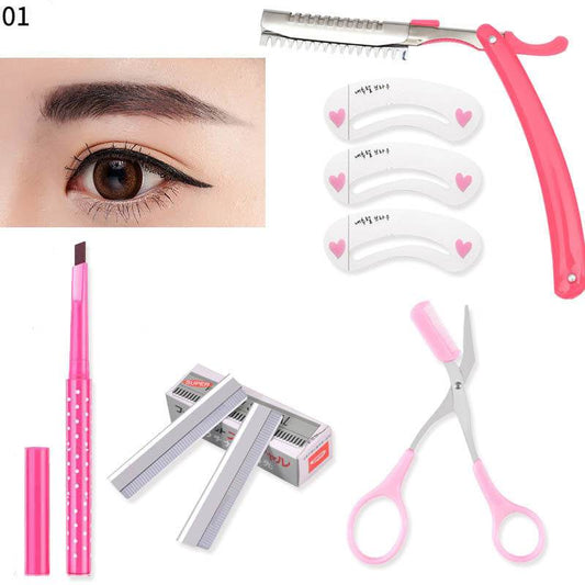 Eyebrow Trimming Eyebrow Knife Shaving Blade Tool Eyebrow Pencil And Eyebrow Clip Holder - Mubimart