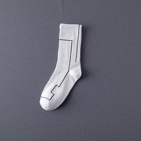 Socks Men'S Stockings Street Men'S Trendy Socks Simple Black And White Tube Socks Sports Socks - Mubimart