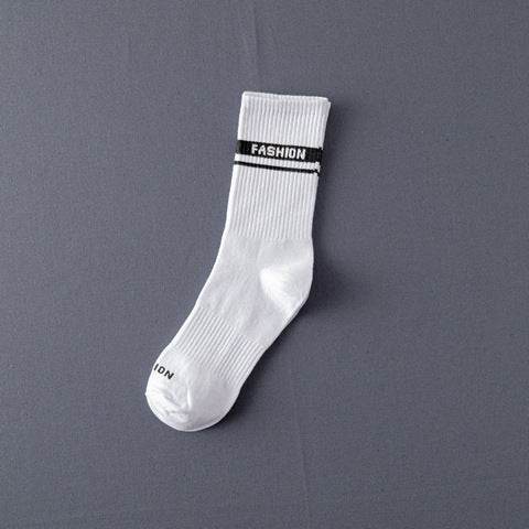 Socks Men'S Stockings Street Men'S Trendy Socks Simple Black And White Tube Socks Sports Socks - Mubimart
