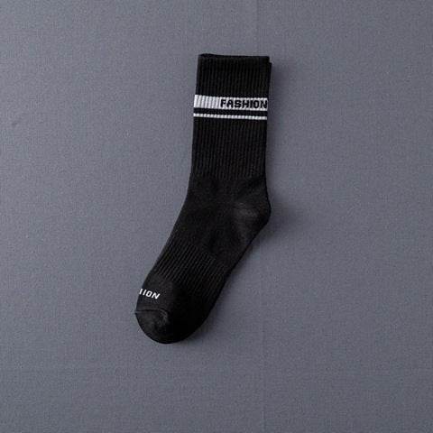 Socks Men'S Stockings Street Men'S Trendy Socks Simple Black And White Tube Socks Sports Socks - Mubimart
