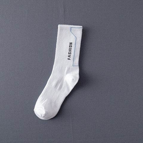 Socks Men'S Stockings Street Men'S Trendy Socks Simple Black And White Tube Socks Sports Socks - Mubimart