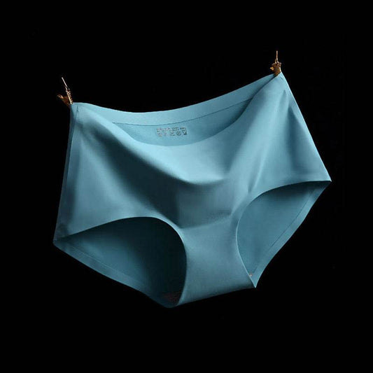 Ice Silk Mid-waist Sexy Seamless Ladies Plus Size Briefs Women - Mubimart