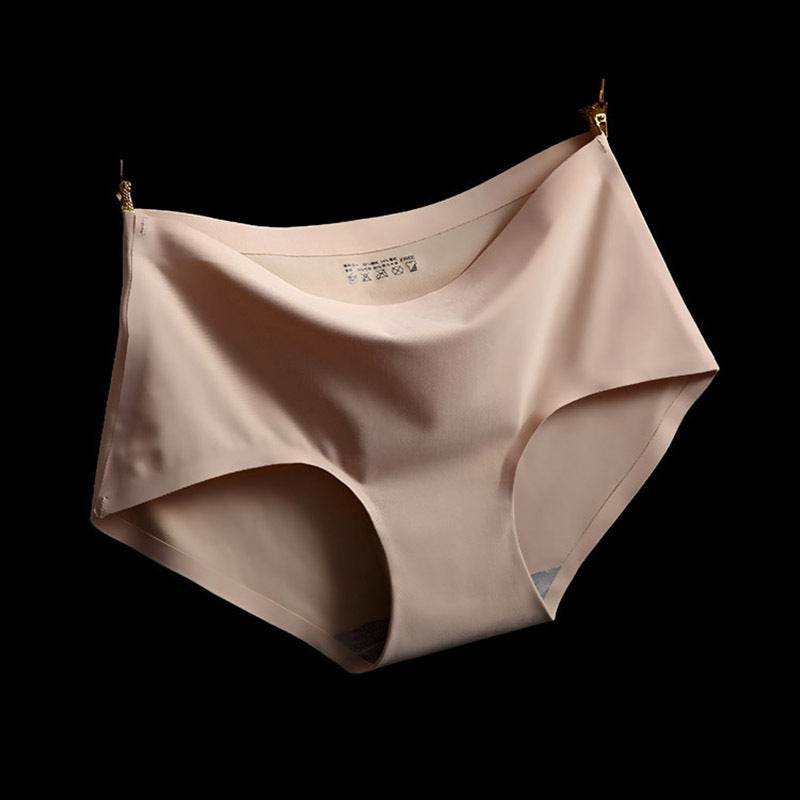 Ice Silk Mid-waist Sexy Seamless Ladies Plus Size Briefs Women - Mubimart