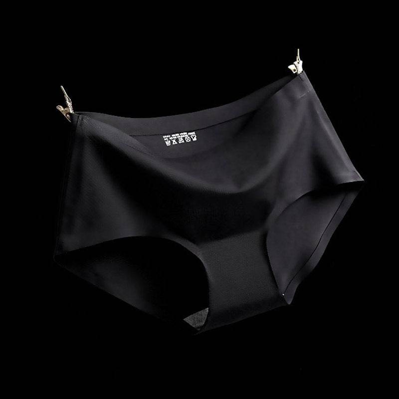 Ice Silk Mid-waist Sexy Seamless Ladies Plus Size Briefs Women - Mubimart