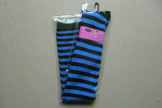 Pure Cotton Over-The-Knee Long Socks, Colorful Striped Base Socks, Pure Campus Style, High-Top Long Socks - Mubimart