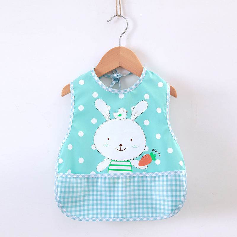 Children's Gown Eating Bib Rice Pocket Sleeveless Waterproof And Dirt-proof Baby Bib - Mubimart