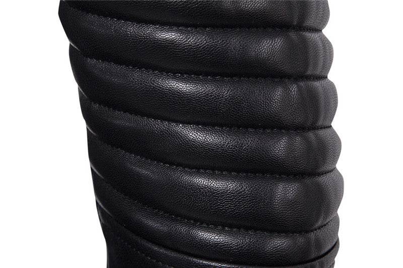 Men's Motorcycle Zipper Leather Jacket Handsome Leather Jacket - Mubimart