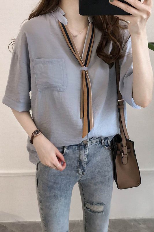 Top Plus Size Women's Short-Sleeved Chiffon t-Shirt - Mubimart