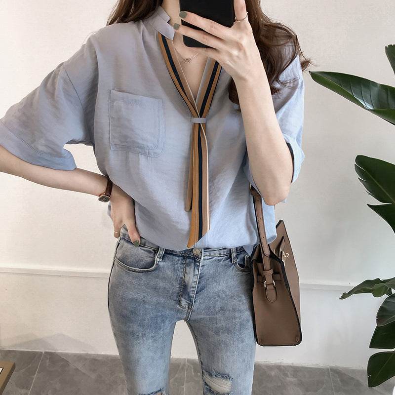 Top Plus Size Women's Short-Sleeved Chiffon t-Shirt - Mubimart