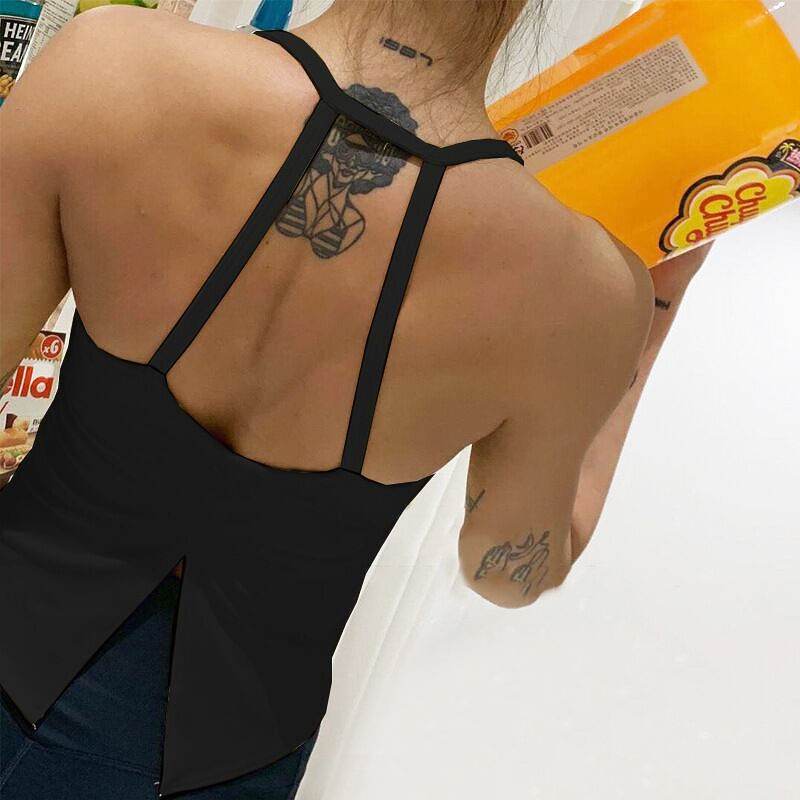 Sexy Crop Top Vest Women Sports Tank Top Yoga Bras Shoulder Strap Gym Sports Running Jogger Vest With Padded Tops - Mubimart