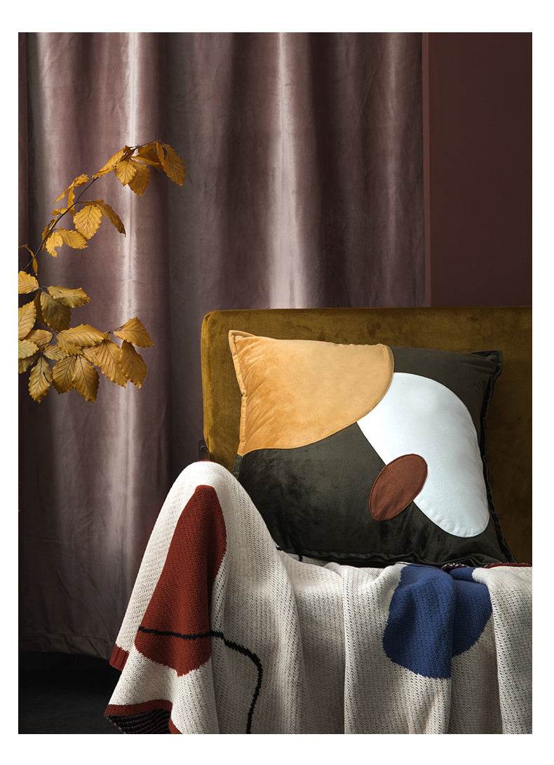 Pillowcase Nordic Style Geometric Contrast Color Sofa Pillowcase - Mubimart