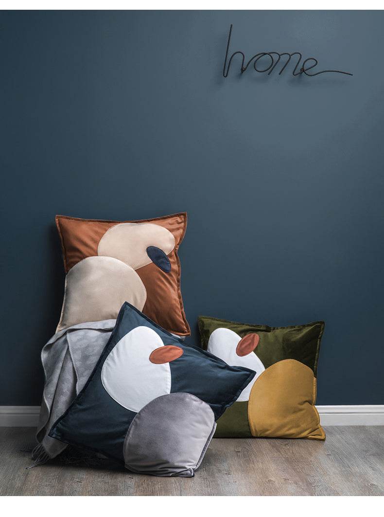 Pillowcase Nordic Style Geometric Contrast Color Sofa Pillowcase - Mubimart