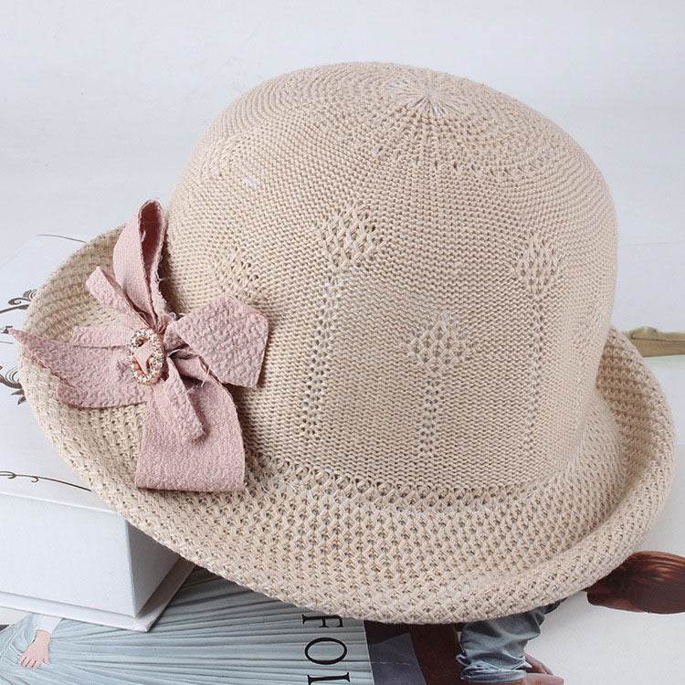Women'S Hats Korean Version Of The Fashion Alice Along The Flower Knitted Women'S Hats Sun Hats - Mubimart