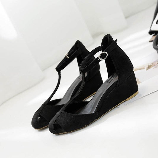 Hollow Wedge Sandal Summer Fairy Style High Heels For Women - Mubimart
