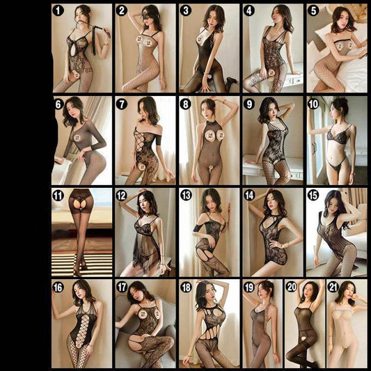 Charming New Net Red Sexy Lingerie Female Plus Size Full Body Net Clothing Plus Size Stockings Temptation Sexy Suit - Mubimart