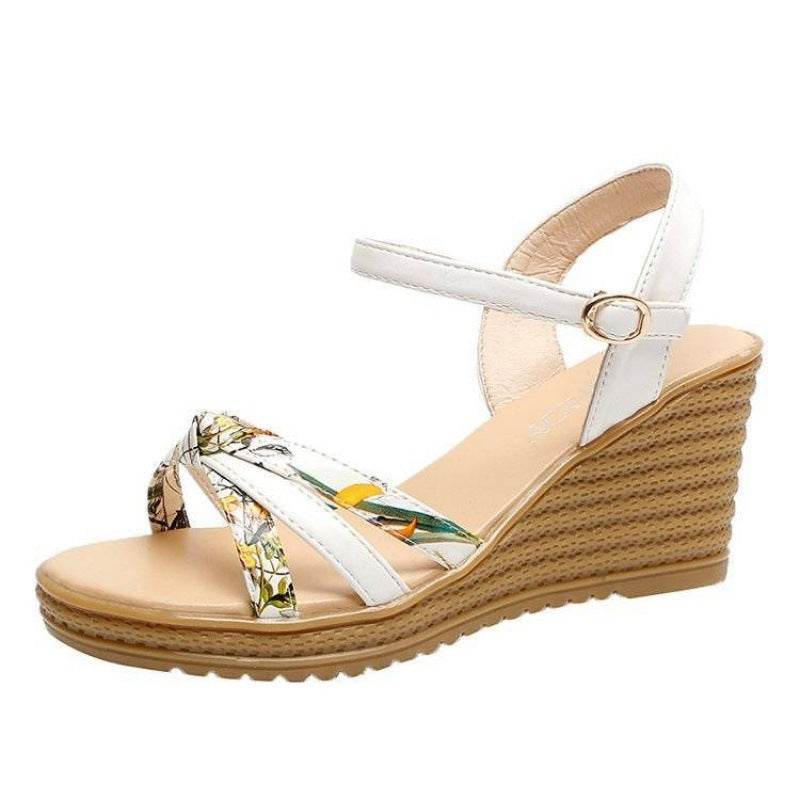 Shoes Wedge Sandals Wmen's High Heels Thick Heel Non-slip Fish Mouth Student Shoes - Mubimart