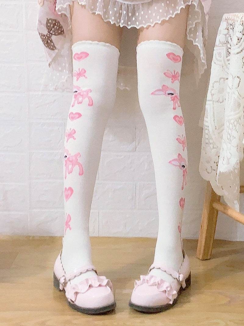 Japanese Sweet Girl Fawn Thigh Socks Warm Cotton High Socks Lolita Over-The-Knee Socks - Mubimart
