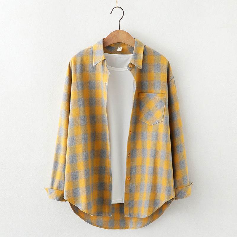 Plaid Shirt Women'S Long-Sleeved Loose Shirt Jacket - Mubimart