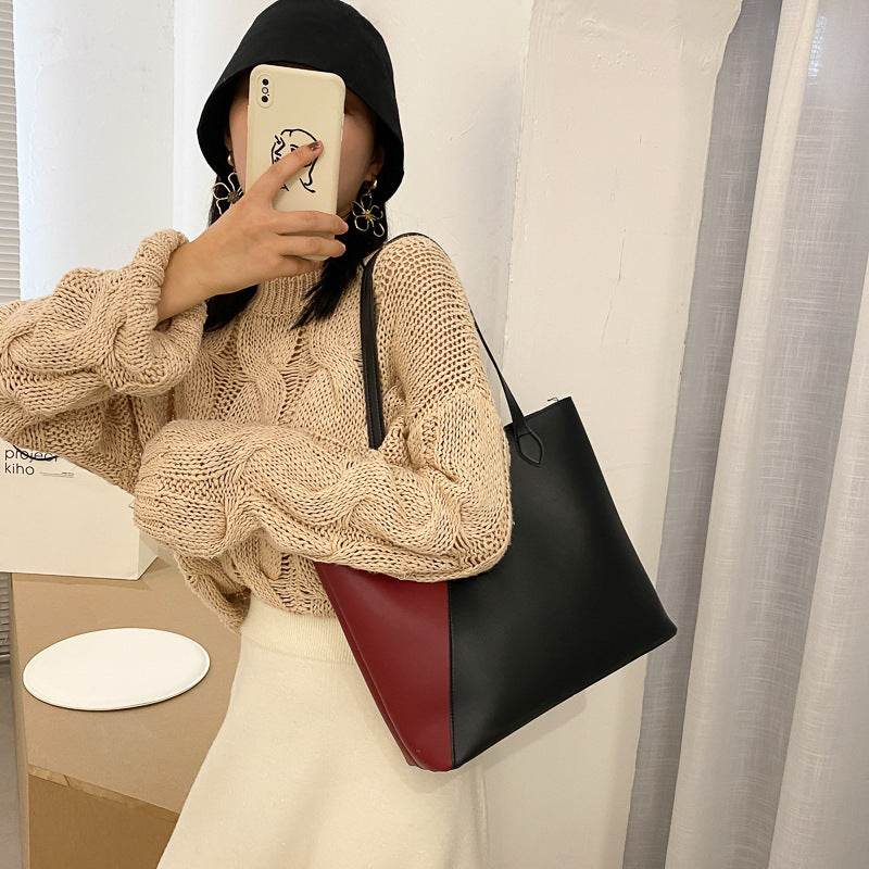 Women's Big Bags Autumn Tide New Handbags Western Style Wild Fashion Large-Capacity Shoulder Bag Tote Bag Women - Mubimart