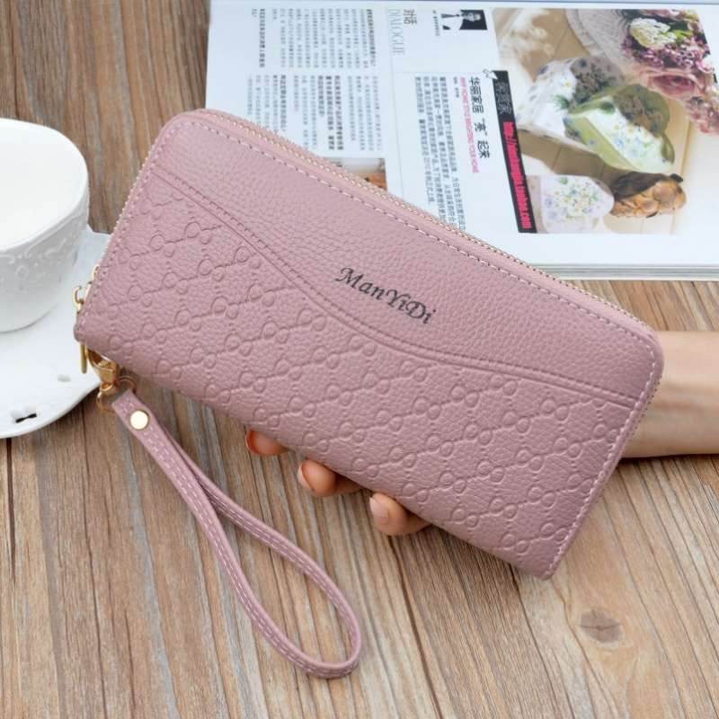 Double Zipper Clutch Purse Ladies Double-Layer Clutch - Mubimart