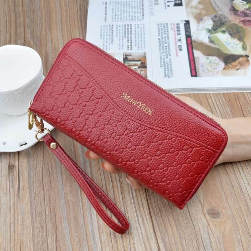 Double Zipper Clutch Purse Ladies Double-Layer Clutch - Mubimart