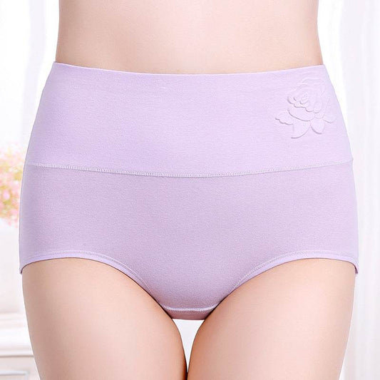 Pure Cotton High Waist Women's Panties Postpartum High Waist Belly Up Hips Plus Size Panties - Mubimart