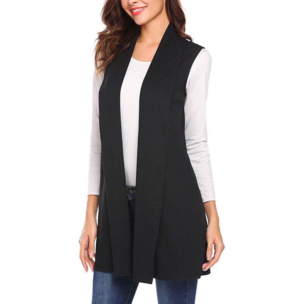 Sleeveless Shawl Vest Vest European And American Plus Size Top - Mubimart