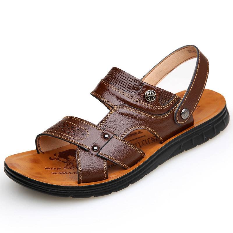 Men's Sandals, Men's Leather Beach Shoes - Mubimart