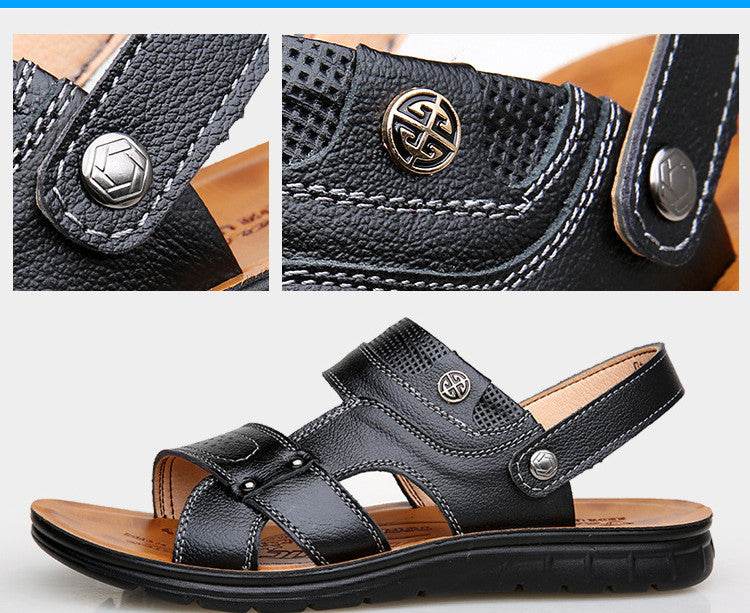 Men's Sandals, Men's Leather Beach Shoes - Mubimart