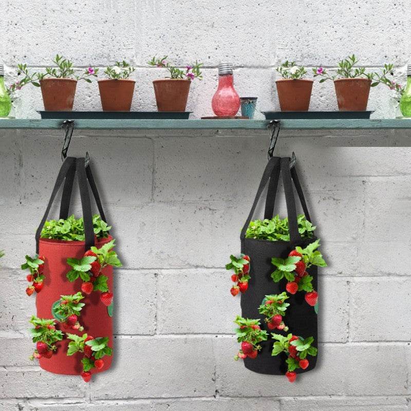 Strawberry Grow Bag Nonwoven Fabric Vertical Jardin Garden Hanging Plant Bag Vegetable Potato Planter Bag For Greenhouse - Mubimart
