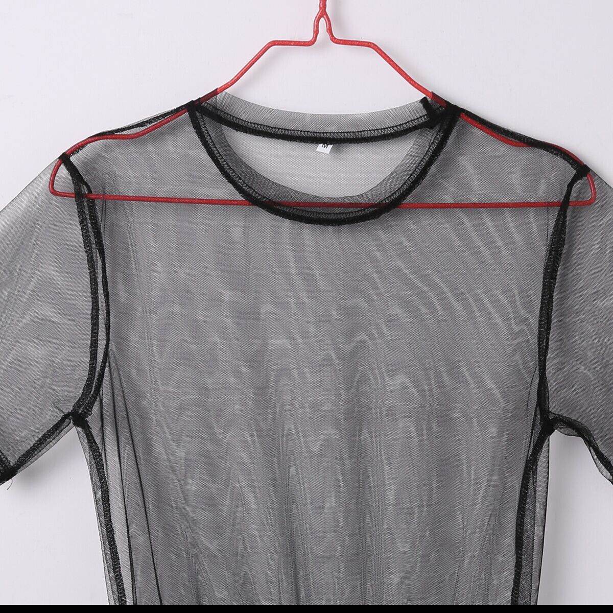 Sheer Mesh Work Clothes, Sexy Apron, Black Dress - Mubimart