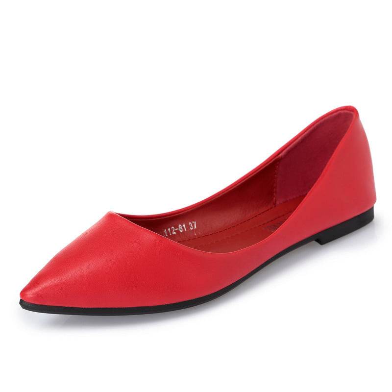 Summer Pointed-toe Shallow Soft-soled Flat Shoes - Mubimart