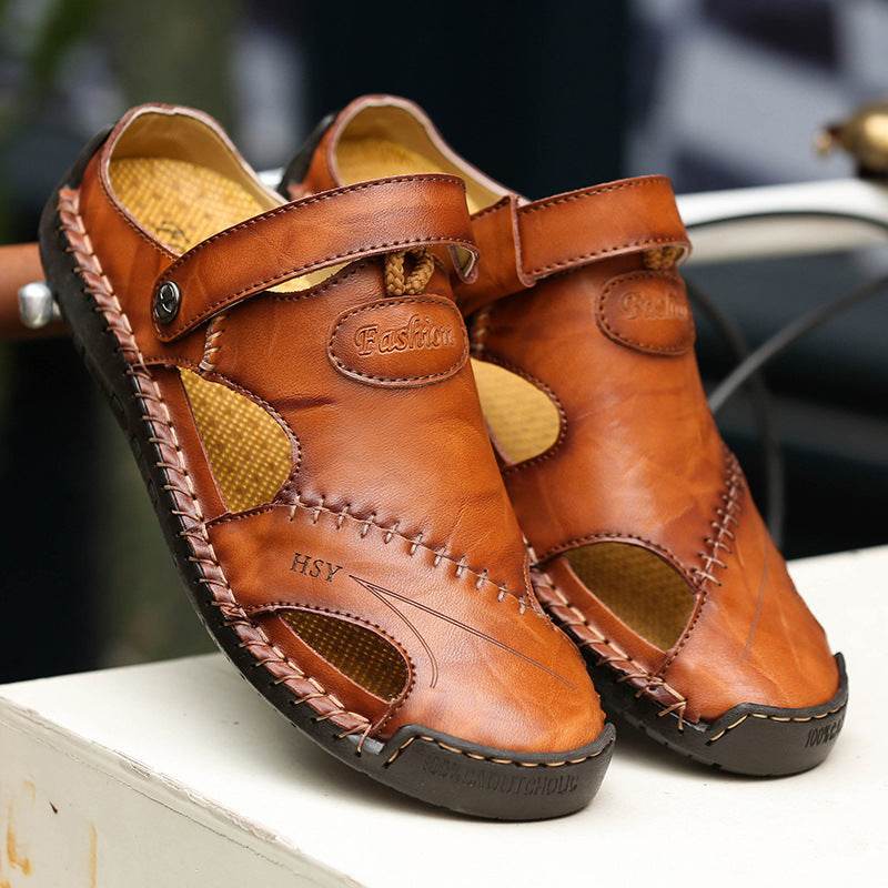 Genuine Leather Roman Summer Sandals For Men - Mubimart