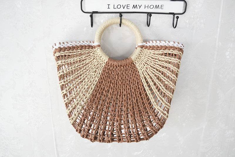 New Straw Bag Women Summer Hollow Bag Beach Bag - Mubimart