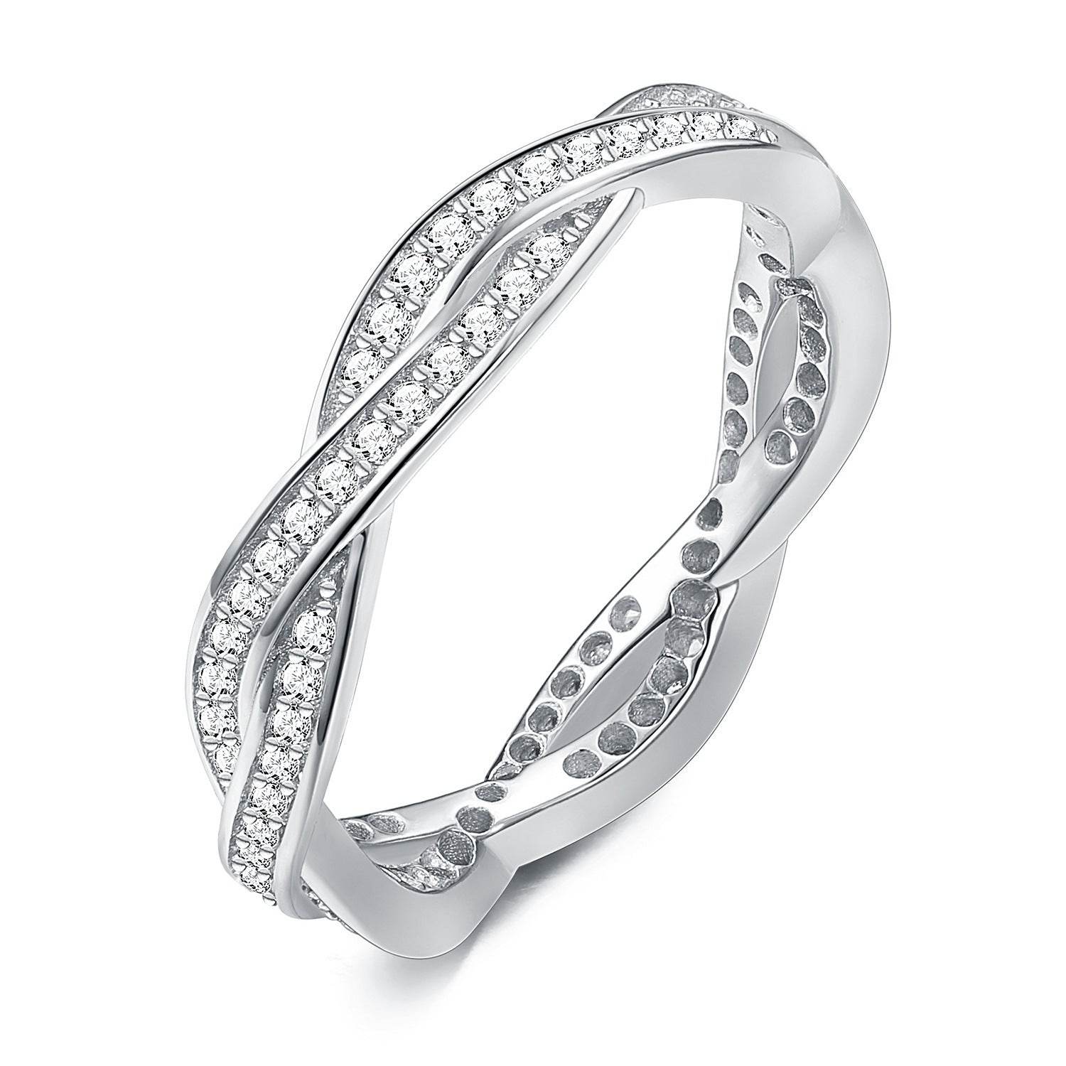 LEKANI-Women Heart Shape Sterling Silver Ring Band 925 Sterling Silver Heart Star Wedding 5 Styles - Mubimart
