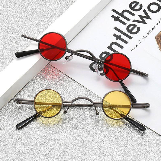 Super Small Round Frame Retro Sunglasses For Men Women Prince Glasses Hip Hop Sunglasses - Mubimart