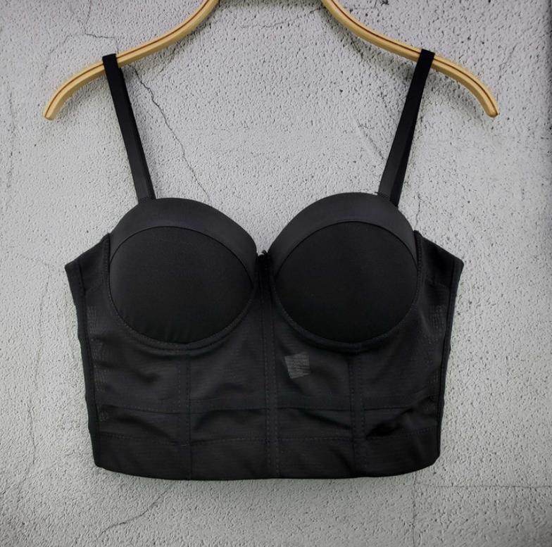 Fashion Mesh Push-chest Style Women's Corset Bra Corset Nightclub Party Sexy Crop Top Vest - Mubimart