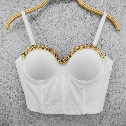 Fashion Mesh Push-chest Style Women's Corset Bra Corset Nightclub Party Sexy Crop Top Vest - Mubimart