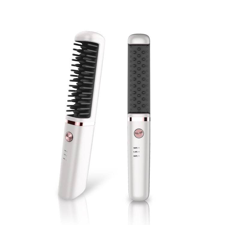 USB Rechargeable Hair Straightener Comb - Mubimart