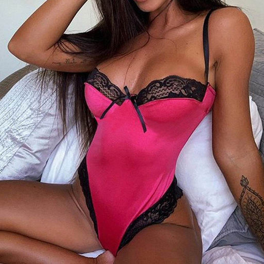 Linglace Lace Patchwork Sexy Lingerie Bodysuit Women - Mubimart