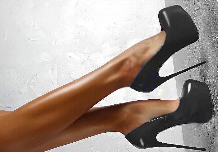 Spring Autumn Sexy Wedding Fetish Round Toe Woman Pumps Platform Very High Heel Pumps - Mubimart